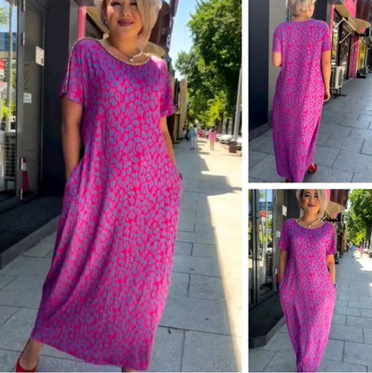 👗2025 Modna sukienka z nadrukiem plus size