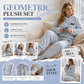 💖 Premium Comfort✨Embossed Geometric Plush Set – Warm embossed plush matching set, trendy & cozy for cold days🍂👚