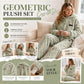💖 Premium Comfort✨Embossed Geometric Plush Set – Warm embossed plush matching set, trendy & cozy for cold days🍂👚