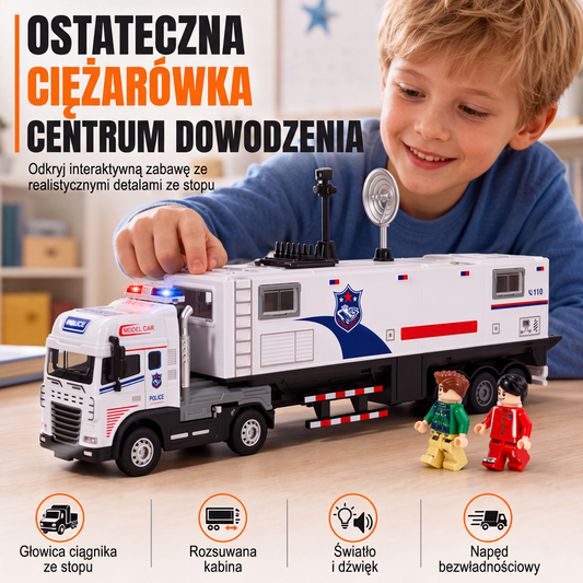 Zabawkowa ciężarówka dowodzenia z napędem sprężynowym ze stopu metali