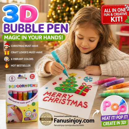 🔮Magiczne pióro – rysuj w 3D jednym pociągnięciem!🎄 Zrób to sam: pióra do rysowania z motywem bąbelkowego popcornu