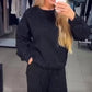 ✨Zyskaj 30% rabatu💖 Damska bluza z okrągłym dekoltem i dwuczęściowy zestaw joggerów