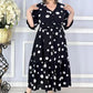 💝Elegancka sukienka w kropki plus size z dekoltem w szpic