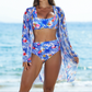 👙Damski 3-częściowy zestaw bikini z siateczkową nakładką👙