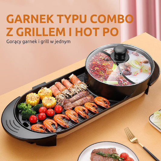 Garnek typu combo z grillem i hot po