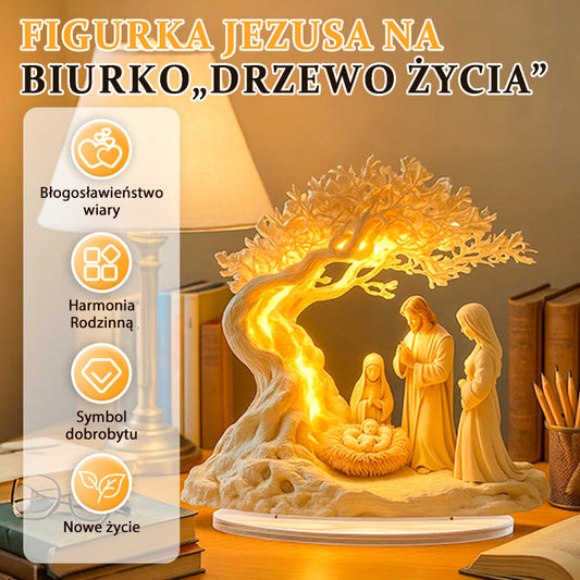 Figurka Jezus z Drzewem Życia na biurko