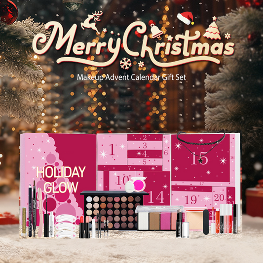 🎄⛄ Świąteczny zestaw kosmetyków do makijażu 💄 — Kompleksowa kolekcja zawierająca paletę 40 cieni do powiek i różne kosmetyki (idealny prezent świąteczny! 🎁)