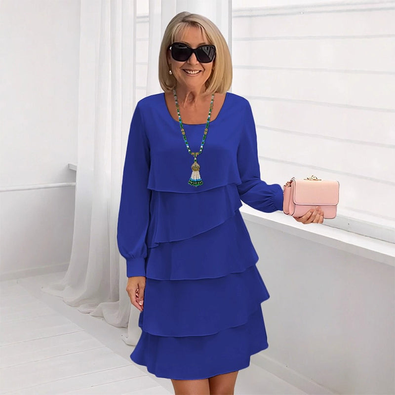 Women's Layered Ruffle Long Sleeve Dress