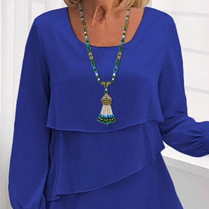 Women's Layered Ruffle Long Sleeve Dress