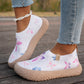 👟 Wejdź w bezproblemowy komfort – Damskie buty slip-on z oddychającej dzianiny z motywem motyla – Za pobraniem 🦋