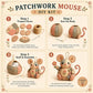 🧵 Uszyj swoją własną uroczą myszkę – Zestaw DIY do uszycia patchworkowej myszki – Za pobraniem 🐭