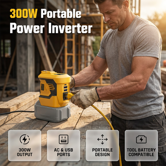✈️ Bezpłatna dostawa ✈️⚡ Zasilaj urządzenia wszędzie – Przenośny przetwornik mocy 300W do akumulatorów narzędziowych 18V – Za pobraniem 🔋🛠️
