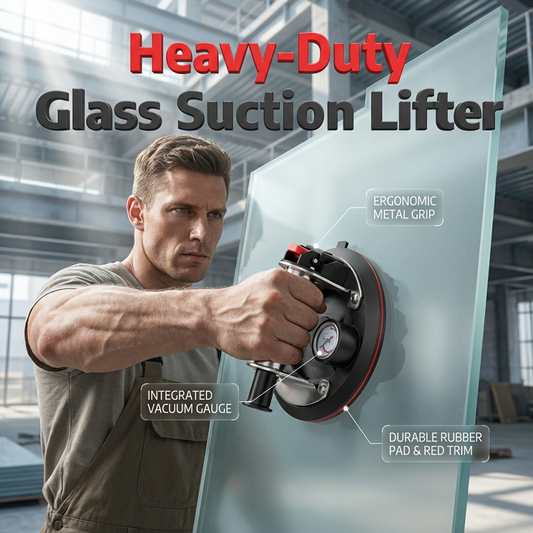 8-Inch Glass Vacuum Suction Cup with Pressure Gauge