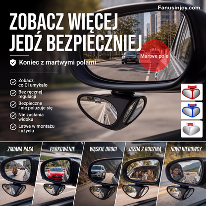 👀🚗 Nigdy nie przegapisz warunków drogowych dzięki pełnemu widokowi panoramiczna – dwustronne lusterko parkingowe HD, wodoodporne
