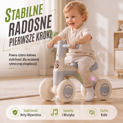 🛴 Rower biegowy dla niemowląt i małych dzieci z muzyką i światłami