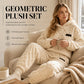 💖 Premium Comfort✨Embossed Geometric Plush Set – Warm embossed plush matching set, trendy & cozy for cold days🍂👚