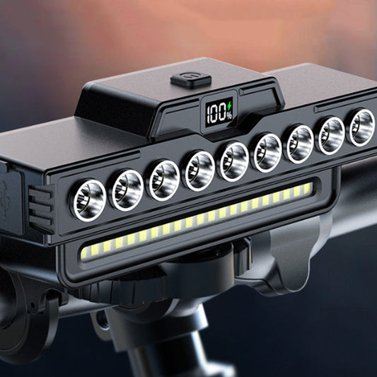 Akumulatorowy reflektor rowerowy z 28 diodami LED i klaksonem
