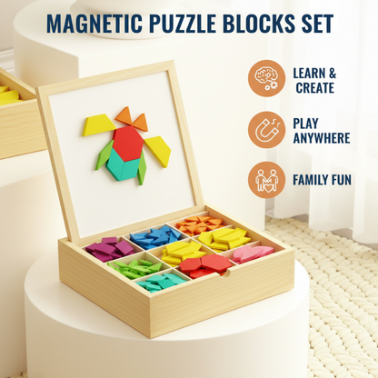 🧲 Zestaw kreatywnych magnetycznych klocków geometrycznych do układania