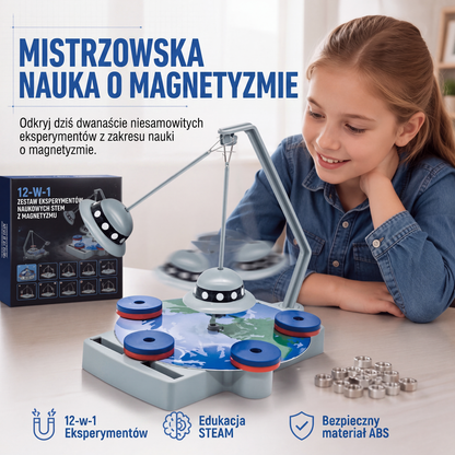 Zestaw edukacyjny do eksperymentów naukowych z magnesami 12 w 1 – zabawka dla dzieci