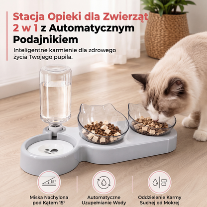 🥣 Ergonomiczna, podwyższona i nachylona miska dla zwierząt 2-w-1