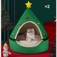 🎄🐾 Półzamknięta świąteczna budka dla zwierząt: przytulna świąteczna kryjówka, zapewniająca poczucie bezpieczeństwa