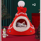 🎄🐾 Półzamknięta świąteczna budka dla zwierząt: przytulna świąteczna kryjówka, zapewniająca poczucie bezpieczeństwa