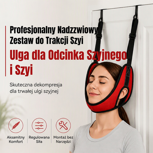 💪 Urządzenie do rozciągania szyi, montowane na drzwiach, służące do łagodzenia bólu szyi