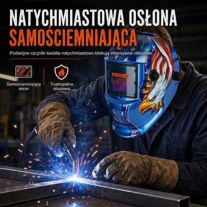🛡️ Zasilany energią słoneczną, automatycznie przyciemniający się hełm spawalniczy i maska ochronna do spawania metodami TIG i MIG