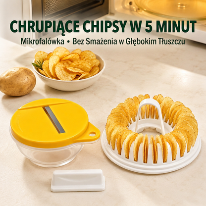 Zestaw do samodzielnego robienia chipsów ziemniaczanych w mikrofalówce z krajaczem i miską