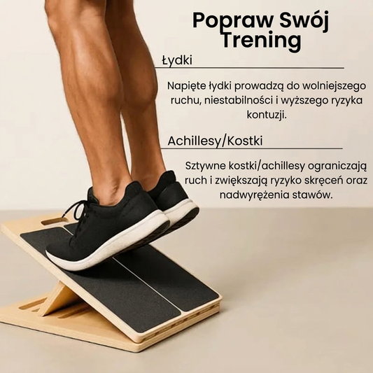 Regulowana drewniana deska pochyła do rozciągania łydek