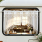 🏡 Wszechstronne zasłony w stylu rustykalnym z wykończeniem z koronki w gwiazdki