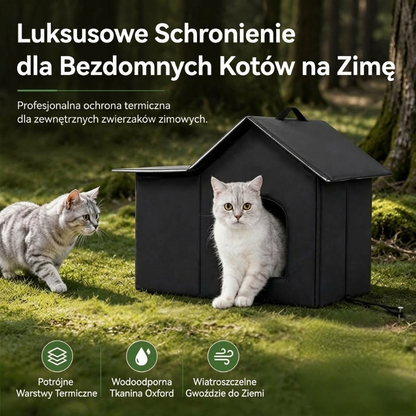 🏕️ Ekskluzywna budka dla bezdomnych kotów do użytku zewnętrznego