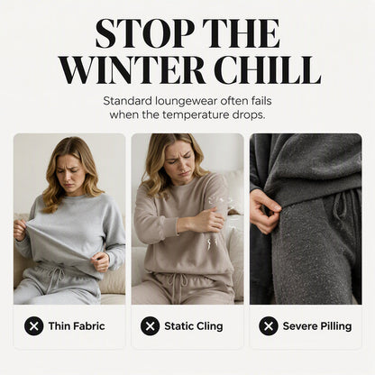 ⏰ Seasonal changeover sale: 50% off – quality at half the price! ✨Women's Plush Cable Knit Hoodie & Pants Set