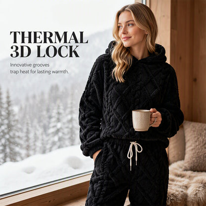 ⏰ Seasonal changeover sale: 50% off – quality at half the price! ✨Women's Plush Cable Knit Hoodie & Pants Set