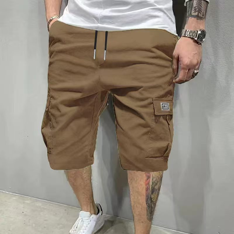 Men's Casual Cargo Shorts with Drawstring Waist